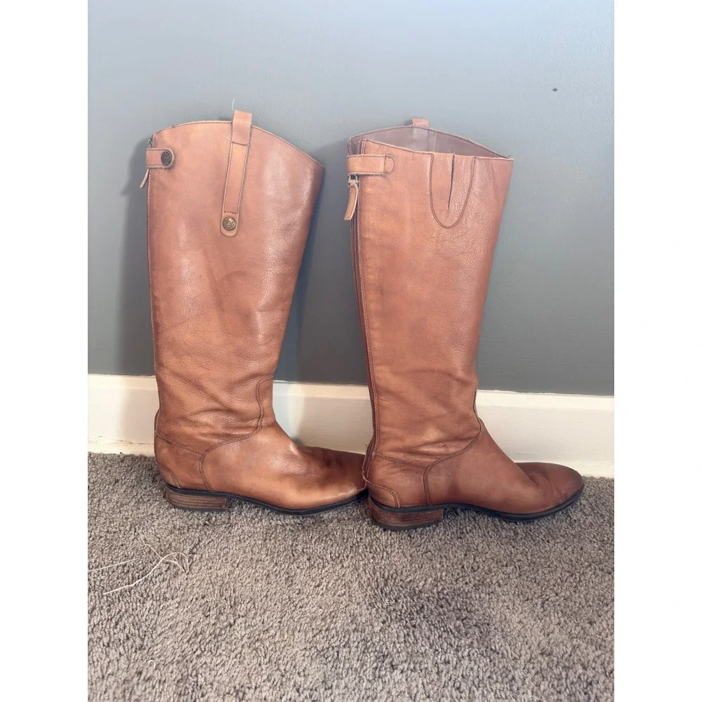 Sam Edelman Penny Riding Boots Brown Leather Tall Boots Sz 10 Classic Equestrian